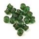 Pellet - Czech Glass Bead - Emerald Picasso -4x6mm