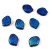 Peony Petal - Czech Glass Bead - 9x12mm - Jet Azurro