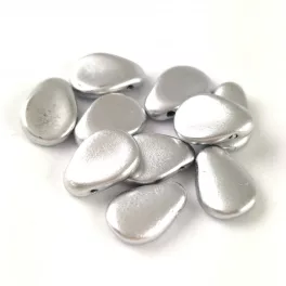 Petal - Czech Glass Bead - 8x11mm - Aluminium