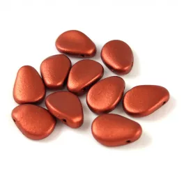 Petal - Czech Glass Bead - 8x11mm - Matt Rust