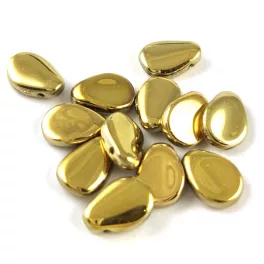 Petal - Czech Glass Bead - 8x11mm - Crystal Full Amber