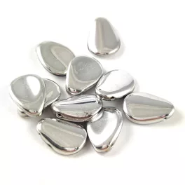 Petal - Czech Glass Bead - 11x16mm - Silver