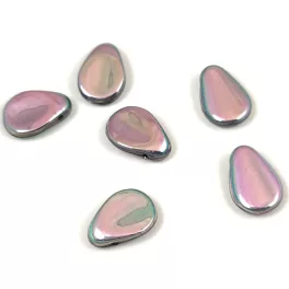 Petal - Czech Glass Bead - 8x11mm - Crystal Full Silver AB