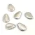 Petal - Czech Glass Bead - 8x11mm - Crystal Full Silver