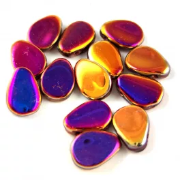 Petal - Czech Glass Bead - 8x11mm - Crystal Full Sliperit