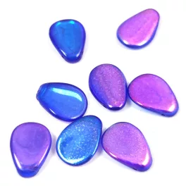 Petal - Czech Glass Bead - 11x16mm - Crystal Sapphire Magic