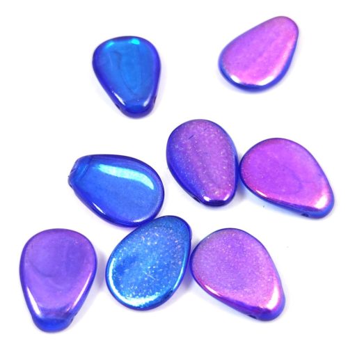 Préselt virágszirom gyöngy - 11x16mm - Crystal Sapphire Magic