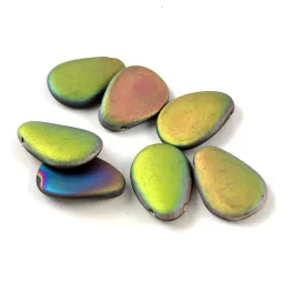   Petal - Czech Glass Bead - 11x16mm - Crystal Matt Full Vitrail