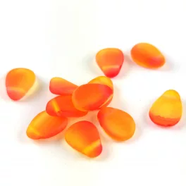   Petal - Czech Glass Bead - 8x11mm - Crystal Matt Hyacinth Orange Blend