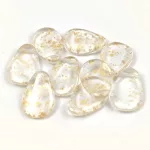 Petal - Czech Glass Bead - 11x16mm - Crystal Gold Patina