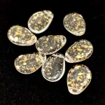 Petal - Czech Glass Bead - 11x16mm - Crystal Gold Patina