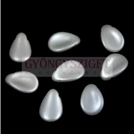 Petal - Czech Glass Bead - 11x16mm - Pastel White