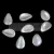 Petal - Czech Glass Bead - 11x16mm - Pastel White