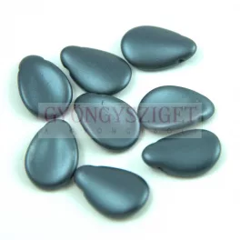 Petal - Czech Glass Bead - 11x16mm - Pastel Dark Gray