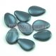 Petal - Czech Glass Bead - 11x16mm - Pastel Dark Gray