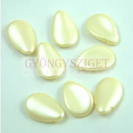 Petal - Czech Glass Bead - 11x16mm - Pastel Vanilla