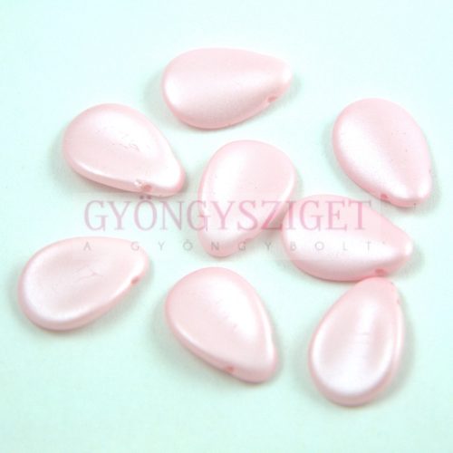 Petal - Czech Glass Bead - 11x16mm - Silk Satin Pink