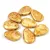 Petal - Czech Glass Bead - 11x16mm - Alabaster Gold Luster