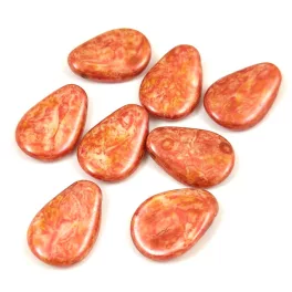 Petal - Czech Glass Bead - 11x16mm - Alabaster Copper Luster