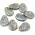 Petal - Czech Glass Bead - 11x16mm - Alabaster Blue Brown Luster