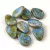 Petal - Czech Glass Bead - 8x11mm - Alabaster Brown Blue Luster