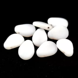 Petal - Czech Glass Bead - 8x11mm - Matt Alabaster