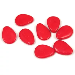 Petal - Czech Glass Bead - 11x16mm - Alabaster Vivid Red