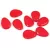 Petal - Czech Glass Bead - 11x16mm - Alabaster Vivid Red