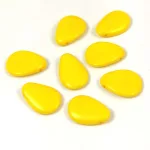Petal - Czech Glass Bead - 11x16mm - Alabaster Vivid Yellow