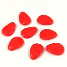 Petal - Czech Glass Bead - 11x16mm - Alabaster Vivid Orange