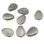 Petal - Czech Glass Bead - 11x16mm - Jet Matt Chrome