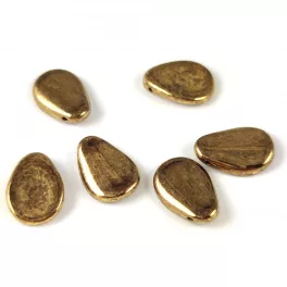 Petal - Czech Glass Bead - 11x16mm - Golden Bronze