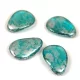 Petal - Czech Glass Bead - 11x16mm - Emerald Silver