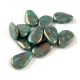 Préselt virágszirom gyöngy - 8x11mm - Turquoise Green Bronze Luster