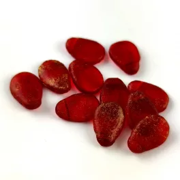 Petal - Czech Glass Bead - 8x11mm - Etched Siam Gold