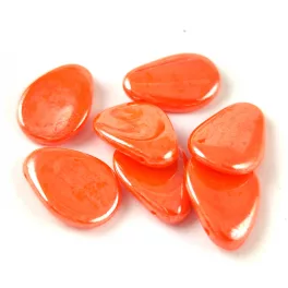 Petal - Czech Glass Bead - 11x16mm - Orange Luster