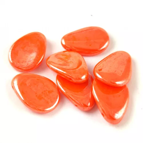 Petal - Czech Glass Bead - 11x16mm - Orange Luster