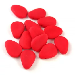 Petal - Czech Glass Bead - 8x11mm - Matt Red
