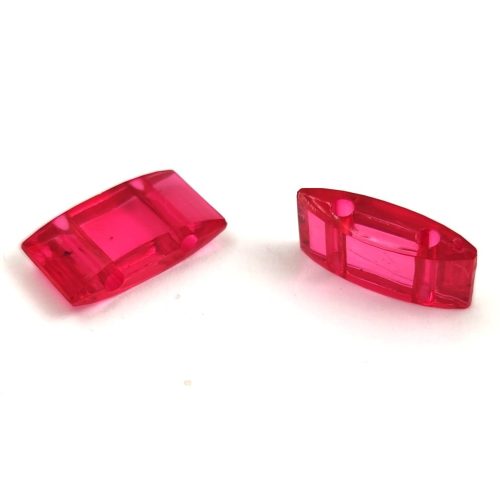 2 Hole Synthetic Bead for Peyote - Raspberry - 19x8mm