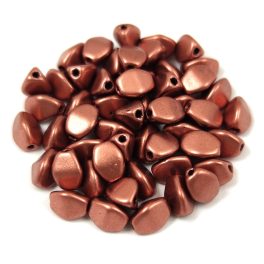 Cseh préselt Pinch gyöngy - Matt Copper - 5x3mm