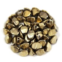 Cseh préselt Pinch gyöngy - Crystal Full Amber - 5x3mm