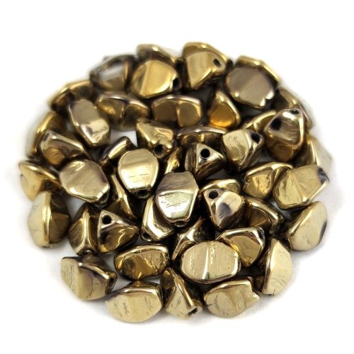 Pinch - Czech Glass Bead - Crystal Full Amber - 5x3mm