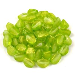   Cseh préselt Pinch gyöngy - Crystal Matt Mint Sparkle - 5x3mm