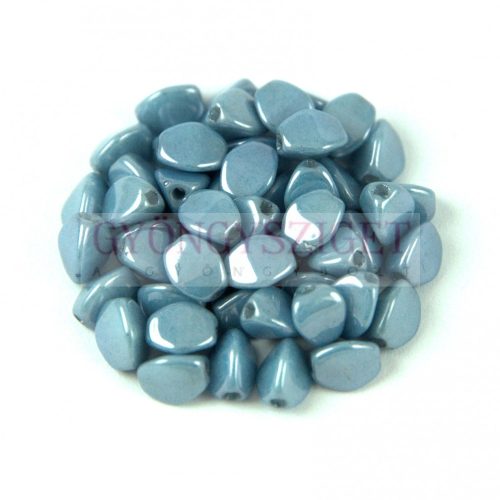 Pinch - Czech Glass Bead - Alabaster Blue Luster - 5x3 mm