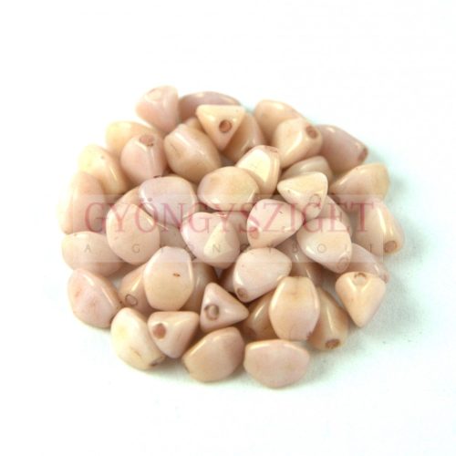 Pinch - Czech Glass Bead - Alabaster Rose Luster - 5x3 mm