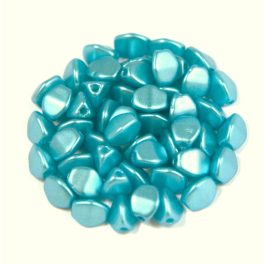 Cseh préselt Pinch gyöngy - pastel aqua - 5x3mm