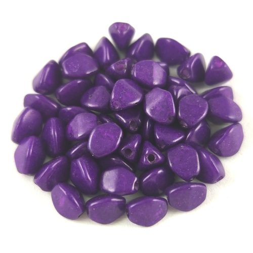 Pinch - Czech Glass Bead - Alabaster Vivid Purple - 5x3mm