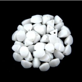 Cseh préselt Pinch gyöngy - White - 5x3mm