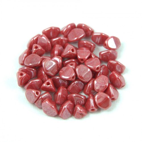 Pinch - Czech Glass Bead - Opaque Red Luster - 5x3mm