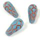 Cseh préselt Pinecone gyöngy - Transparent Aqua Matt Copper - 25x12mm